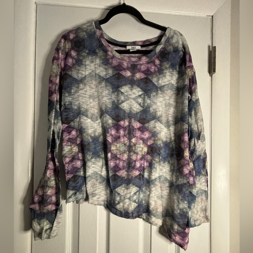 Bar III Sheer Print Top Size XL